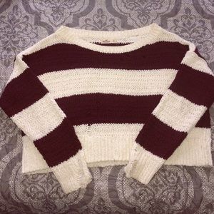Hollister Distressed Cropped Sweater